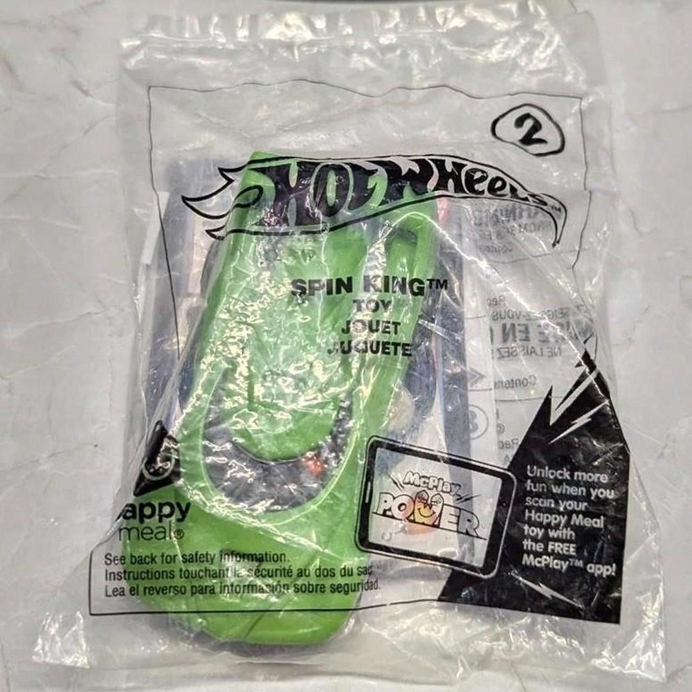 New McDonald's Hot Wheels Spin King Car Toy #2 Green Happy Meal 2017 Sealed